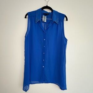 Buffalo David Bitton Royal Blue Sleeveless Blouse
